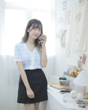 將圖片載入圖庫檢視器 清新可愛【Two ways格仔心心針織上衣】
