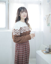 將圖片載入圖庫檢視器 韓國熱賣【菱形格仔紋針織圓領上衣】
