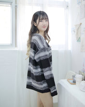 將圖片載入圖庫檢視器 簡潔百搭【OverSize針織間條上衣】
