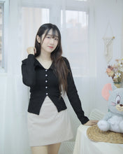 將圖片載入圖庫檢視器 型格必備【反領針織鈕扣上衣】￼
