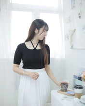 將圖片載入圖庫檢視器 簡約百搭【V領綁帶針織上衣】￼
